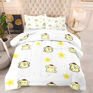 Cute Cartoon Dog Bedding Set, Soft Comfort Queen Size Blanket & Pillowcases, Ideal Gift for Youth Adults, Bedroom Decor