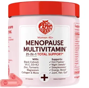 Menopause Multivitamin | 21 Vitamins for Women 45+ | Black Cohosh, Ashwagandha, Vitamin D3+K2, Probiotics & Collagen | Support for Hot Flashes, Mood Swings, Joint & Skin Health | 30 SVG