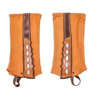 Wide Polainas Natural XL Charro Leather Chaps