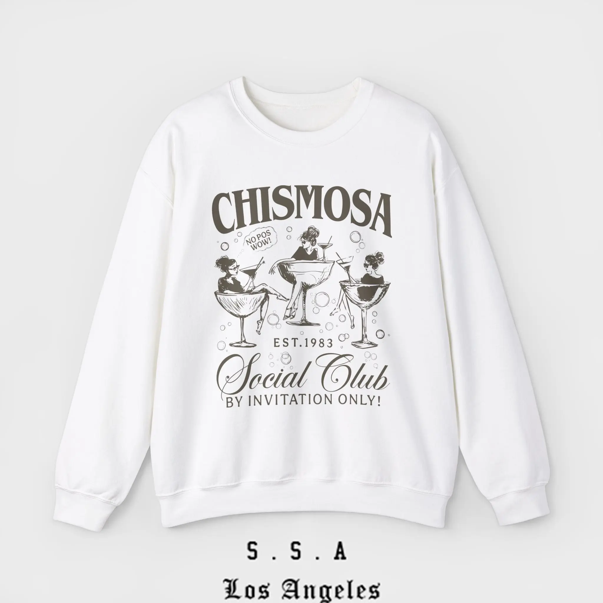 Chismosa Social Club Sweatshirt – Funny Vintage Vibe Crewneck Sweatshirt Unisex Casual Menswear