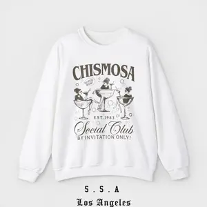 Chismosa Social Club Sweatshirt – Funny Vintage Vibe Crewneck Sweatshirt Unisex Casual Menswear