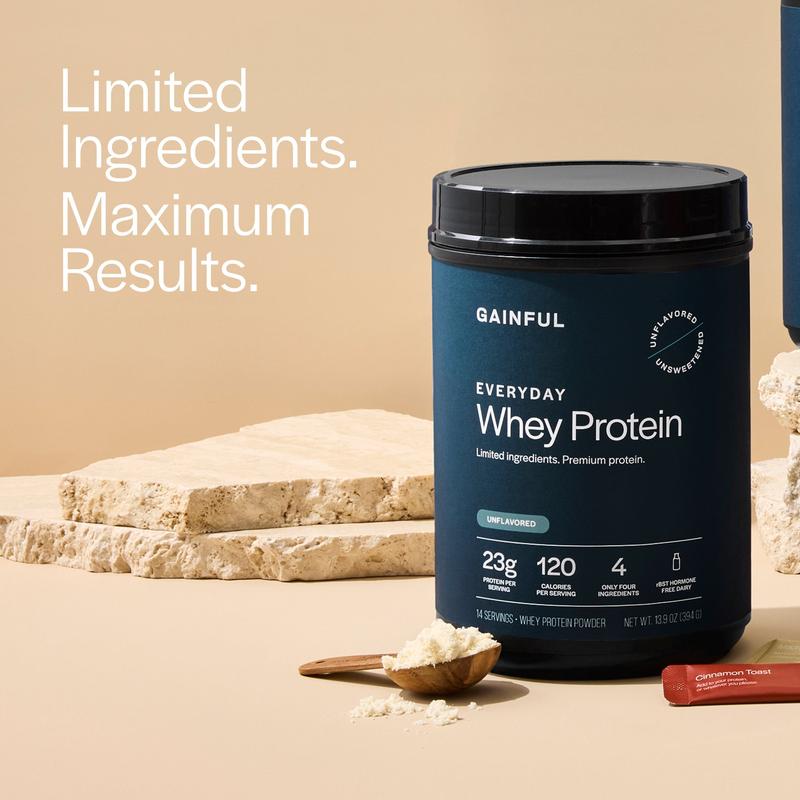 Gainful Everyday Whey Protein Powder | 23g Clean Protein, Muscle Growth & Recovery | No Artificial Ingredients, Whey Isolate + Casein Blend (14 Servings)