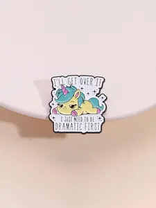 Cartoon Unicorn Design Brooch, Cute Letter Pattern Enamel Pin Suitable for Backpacks, Jeans, Scarves, Hats Decoration, Fashion Accessories for Men & Women