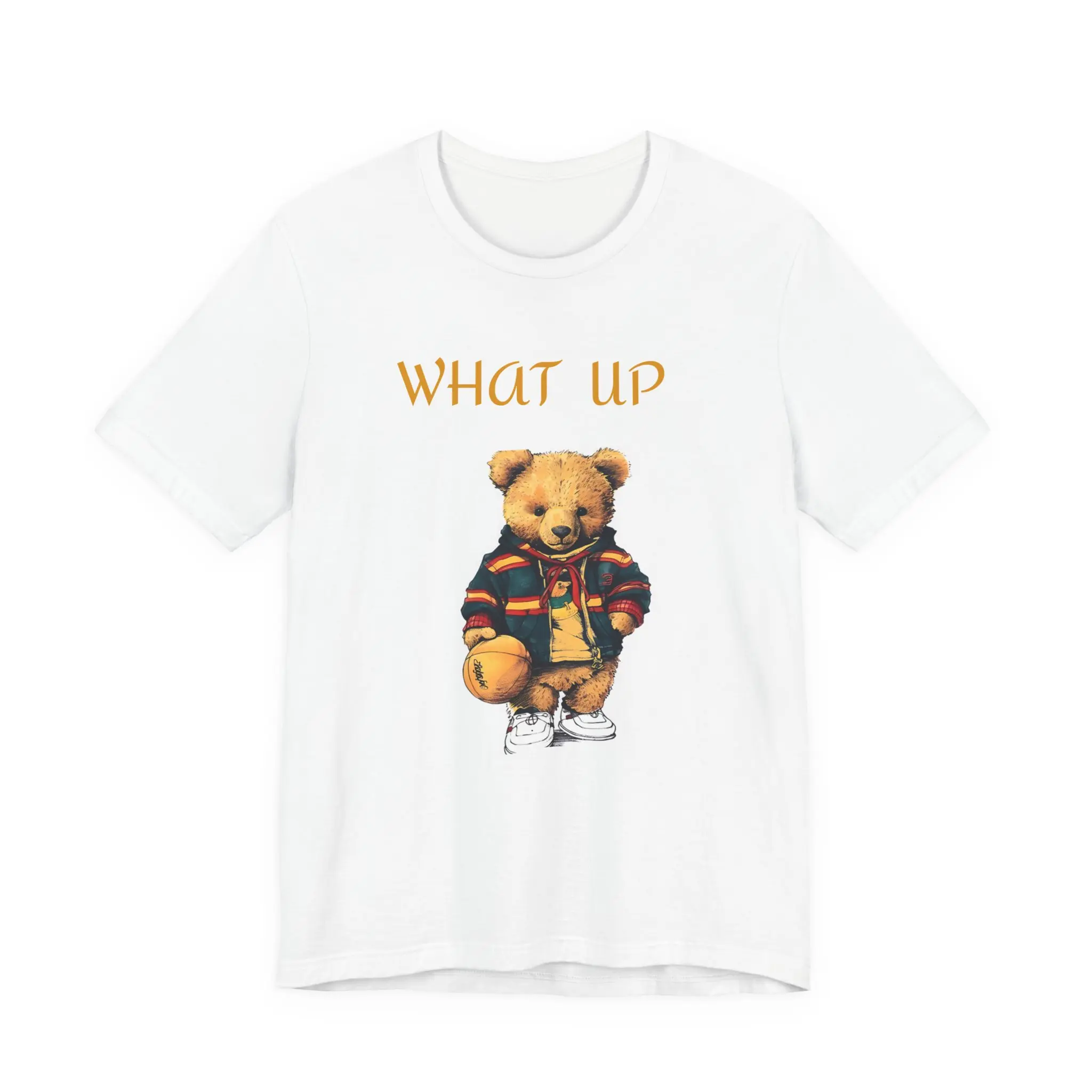 What Up Teddy Bear T-Shirt | Vintage Teddy Illustration, Casual Tee