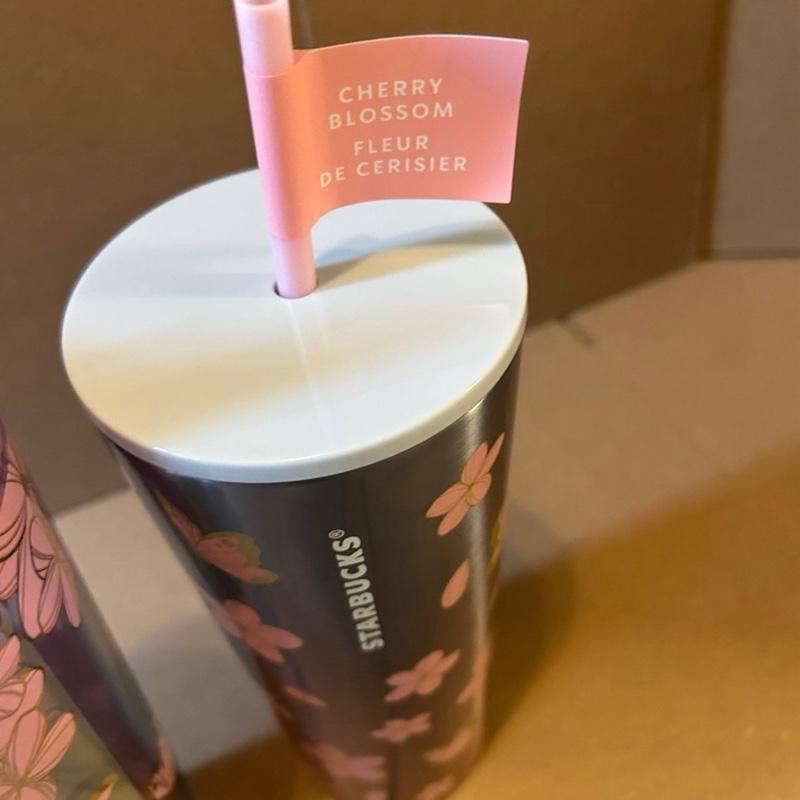 STARBUCKS CHERRY BLOSSOM SPRING 2025 METAL TUMBLER 24 FL. OZ. Cup