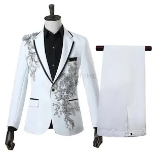 Elegant and practical men's suit slim fit two-piece tailcoat suit with bow tie casual pants for wedding party men's long sleeves
