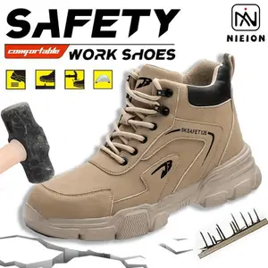 Men's Electrical Hazard Boots Anti Smash Anti Puncture Steel Toe