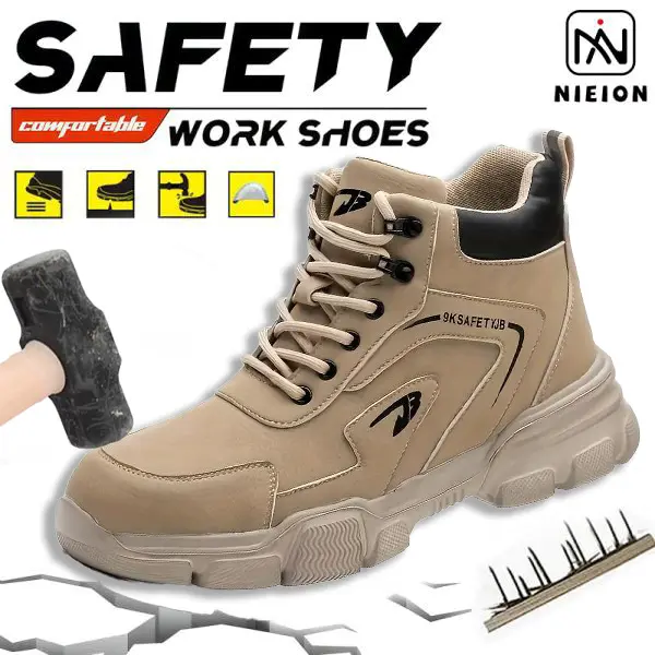Men's Electrical Hazard Boots Anti Smash Anti Puncture Steel Toe