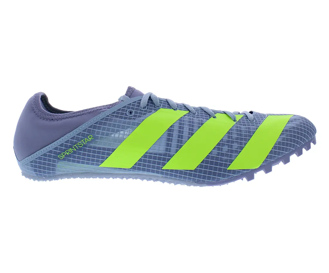 Adidas Men's Sprintstar Athletic Sneaker, Spiked Striped Sports Shoes for Running and Track Training, Footwear