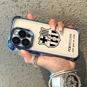 Fashion Hot B-Barcelonas Club New Phone Case for iPhone 16 15 14 13 12 11 Pro Max X XR Xsmax 8 147 Plus, Anti-Drop Transparent Soft Back Cover