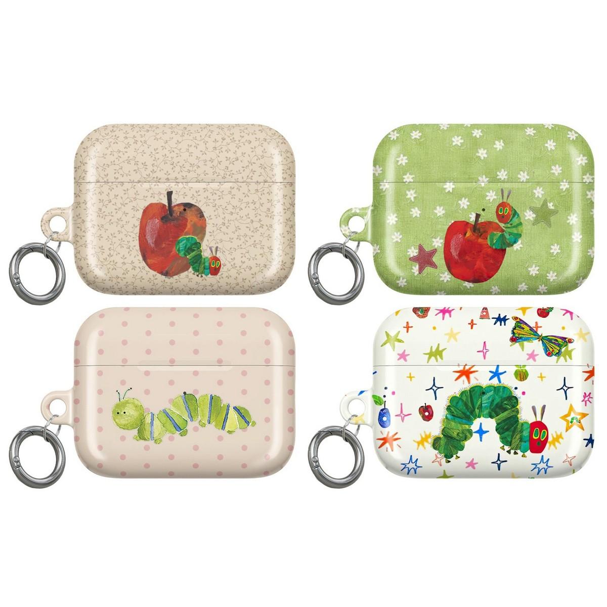 Cute Caterpillar Apple AirPods Case – Kawaii Cartoon Protective Cover with Keychain, Aesthetic Retro Design, gift