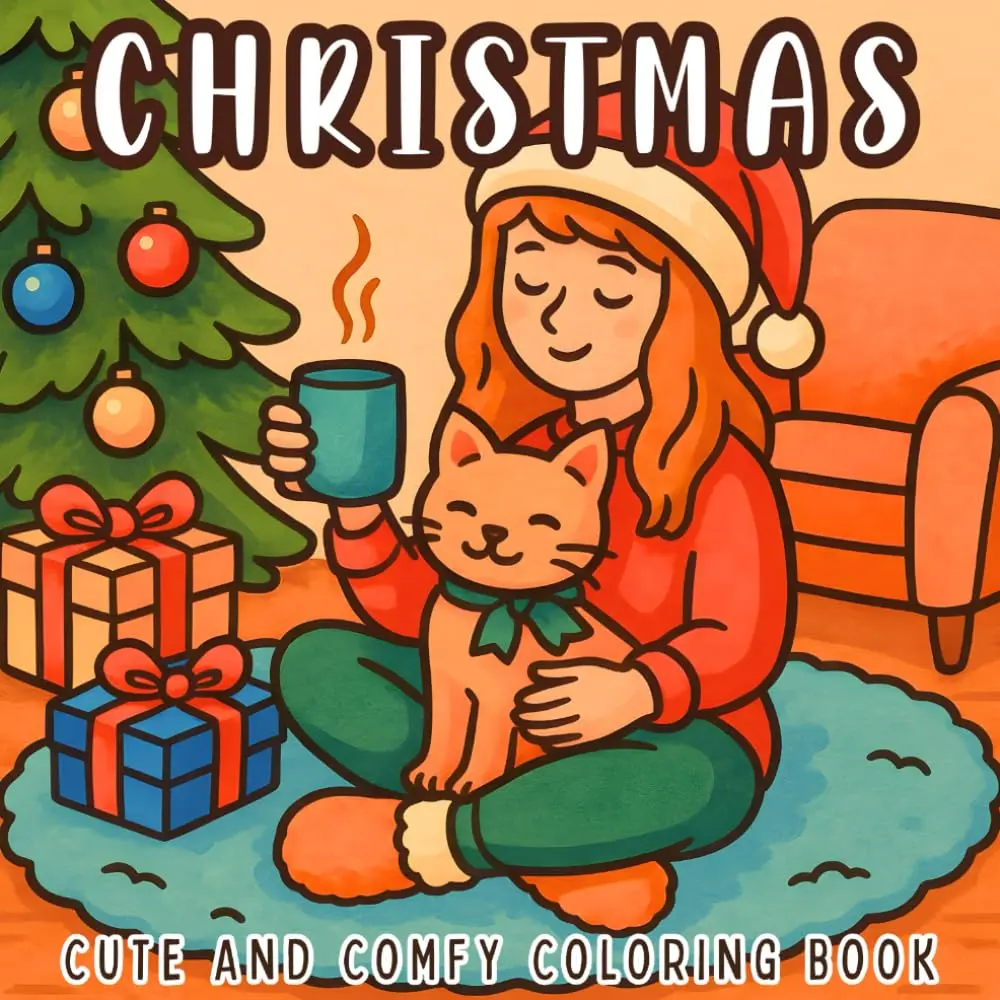 Cute and Comfy Christmas Coloring: 50 Bold and Easy Coloring Pages