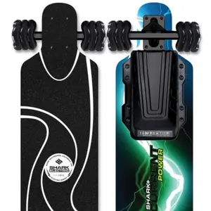 Shark Electric Skateboard by Shark Wheel 95mm Black Wheels 30mph 25.2 Mile Range 38"x9" Deck Waterproof IP54 4 Speed Modes 4 Brake Modes