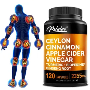 Ceylon Cinnamon - with Apple Cider Vinegar, Turmeric, Bioperine, Ginseng - 120 Capsules