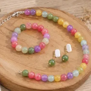Y2K Dopamine Rainbow UV Reactive Color Changing Beaded Jewelry - Quick Color Shift in Sunlight, Waterproof Stackable Earrings Bracelet Choker Set, Fun Childhood Nostalgia Accessories, Trendy Summer Daily Beach Party Wear, Perfect Gift