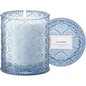 Citrus Mint Candle - Yuzu, Mint & Tonka | 6 oz  Soy Wax | 40 Hours Clean  | -Ready for Hosts |  Citrus Candle | Elegant  Decor