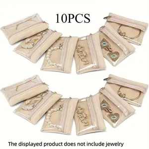Travel Jewelry Storage Bag Set, 10pcs/5pcs Women's Jewellery Roll Bags, Home Travel Essential Organiser, Modest Elegant Cute Preppy Boho Fashion