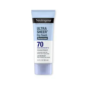 Neutrogena Ultra Sheer Dry-Touch Sunscreen Lotion SPF 70, Broad Spectrum Protection, Water Resistant, Non-Comedogenic, 3 fl oz Lightweight Formula