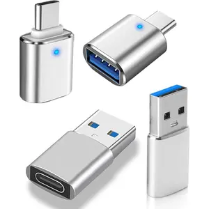 USB Hub 3.0, USB Splitter1 in 4 Out, USB Extender USB Adapter Multiple Port, 4 count USB to USBC-C Adapter, USB C to USB Adapter, USB A to USB C Adapter Type C OTG Adapter (4Pcs Adapter)