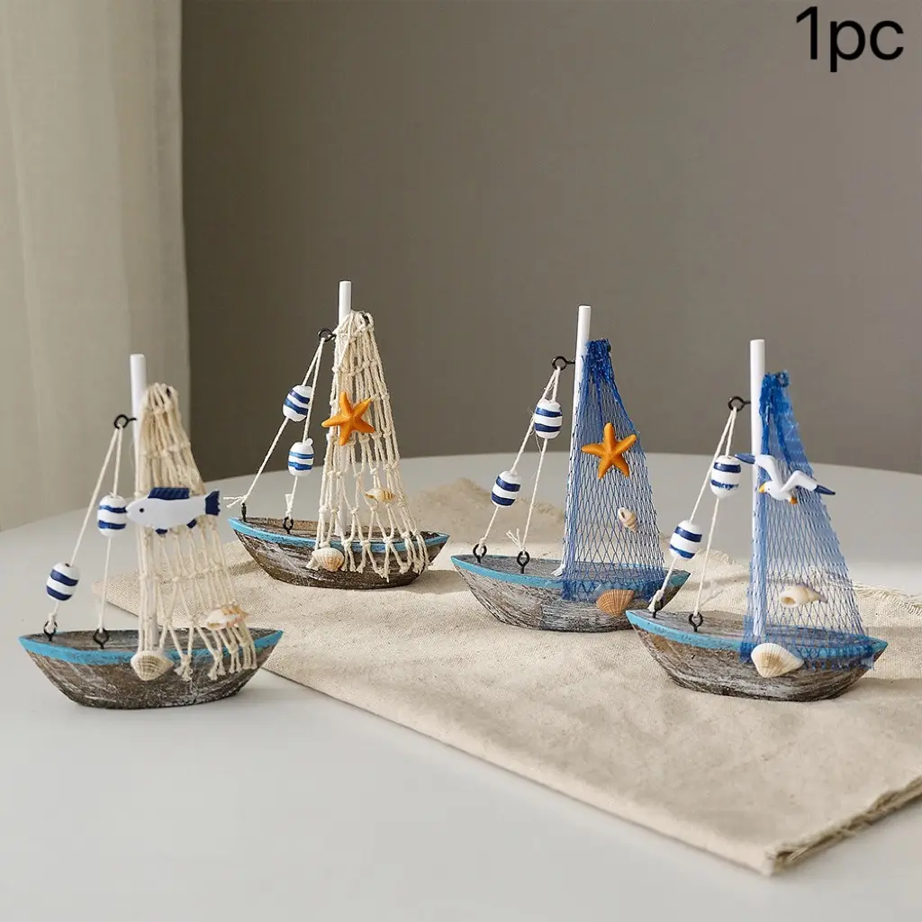 Vintage Wooden Sailboat Ornament, Small Boat Model Entryway Decor, Creative Home Desk Bookshelf Decoration, Desktop Ornaments, Decorative Ornaments, Office Home Decor, Perfect Gift
