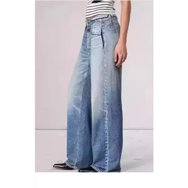 Wide-Leg Denim Jeans