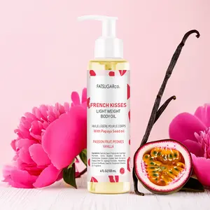 French Kisses Light Weight Body Oil with Papaya Seed Oil Passion Fruit Peonies Vanilla 300g Hydrating Moisturizing Fragrance