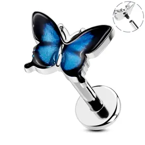 Oufer 16G Internally Threaded Butterfly Cartilage Stud