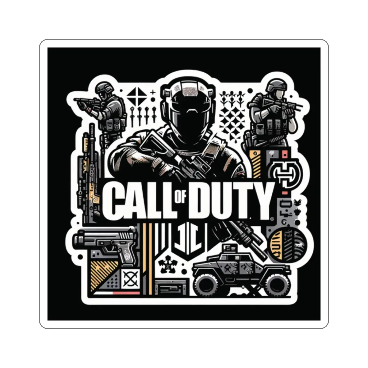 Epic Call of Duty Kiss-Cut Stickers for Gamers, Laptop Decor, Video Game Accessories, Fun Gifts, Battle-themed Stickers