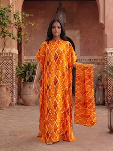 Women's Elegant Leopard Pattern Robe Set, Fitted Long Dress + Headscarf Scarf, Beach Sun Protection Satin Silk Shawl, All Seasons