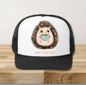 Cute Hedgehog Hat, Western Cute Trucker Hat, Summer Sun Hat, Cute Baseball Cap, Hedgehog Hat Gift