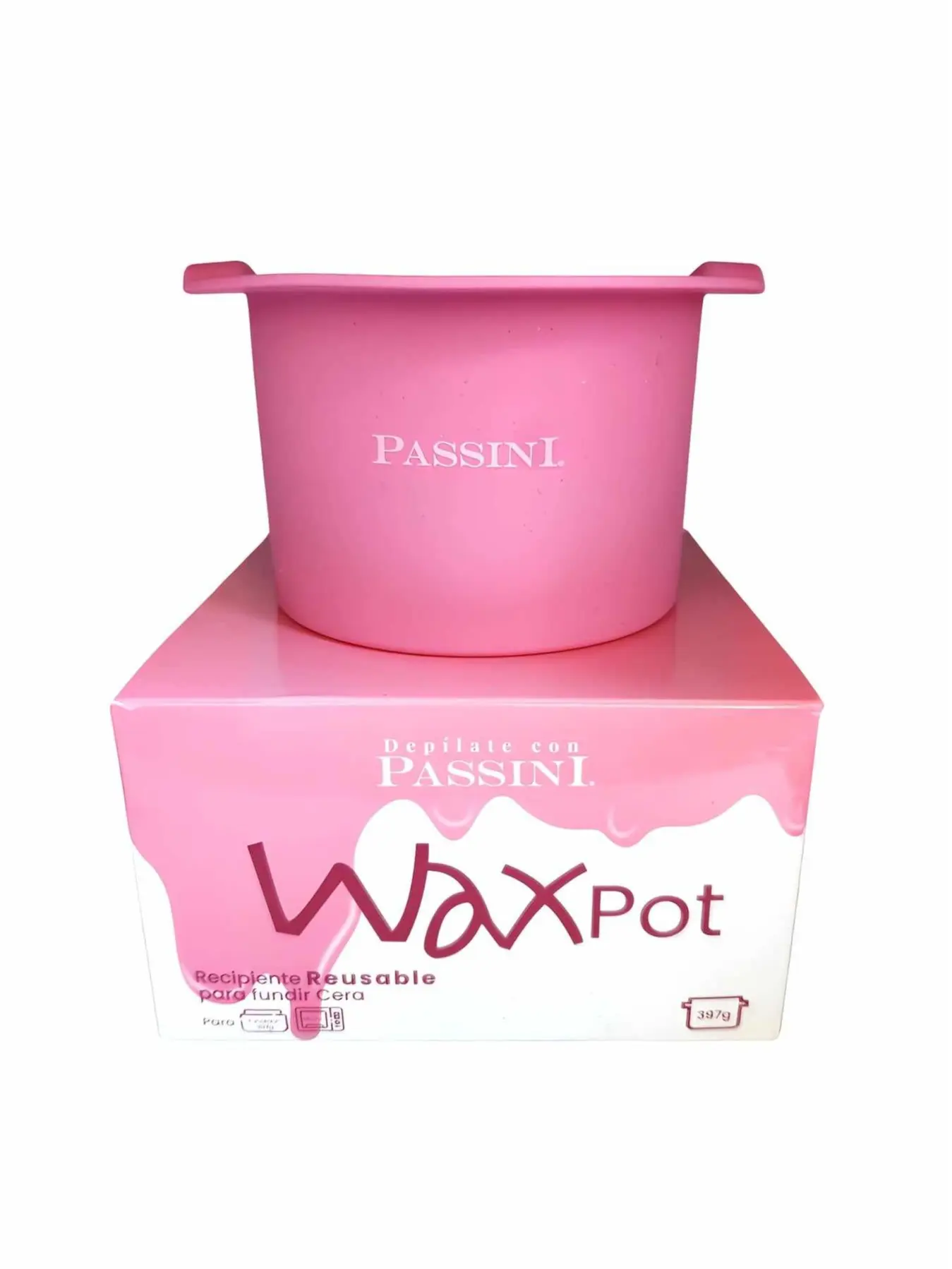 Passini At-Home Waxing Kit with 14oz Silicone Warmer Pot for Warm Wax and Smooth Skin, Professional Grade Body Care for Adults, Dermatologist Tested, Hair Removal Solution, Plastic, Solid, 250Ml, Long Shelf, None, Single Item