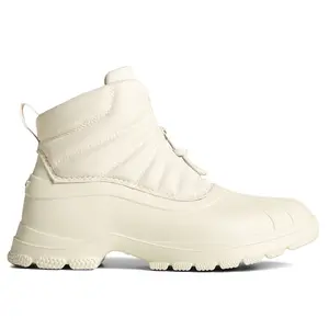 Sperry Womens Duck Float Zip Up Duck Casual Boots Ankle Low Heel 1-2" - Off White Sperry Womens Duck Float Zip Up Duck Casual Boots Ankle Low Heel 1-2" - Off White
