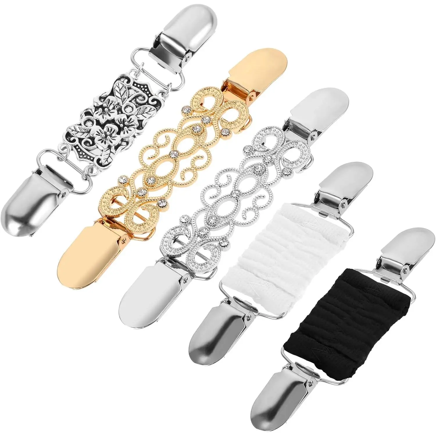 5-Pack Viral Vintage Adjustable Clip Waist Cincher & Shirt Fasteners, Retro Cardigan & Sweater Shrug Holders, Ultimate Outfit Styling Hack, Aesthetic Clothing Adjusters