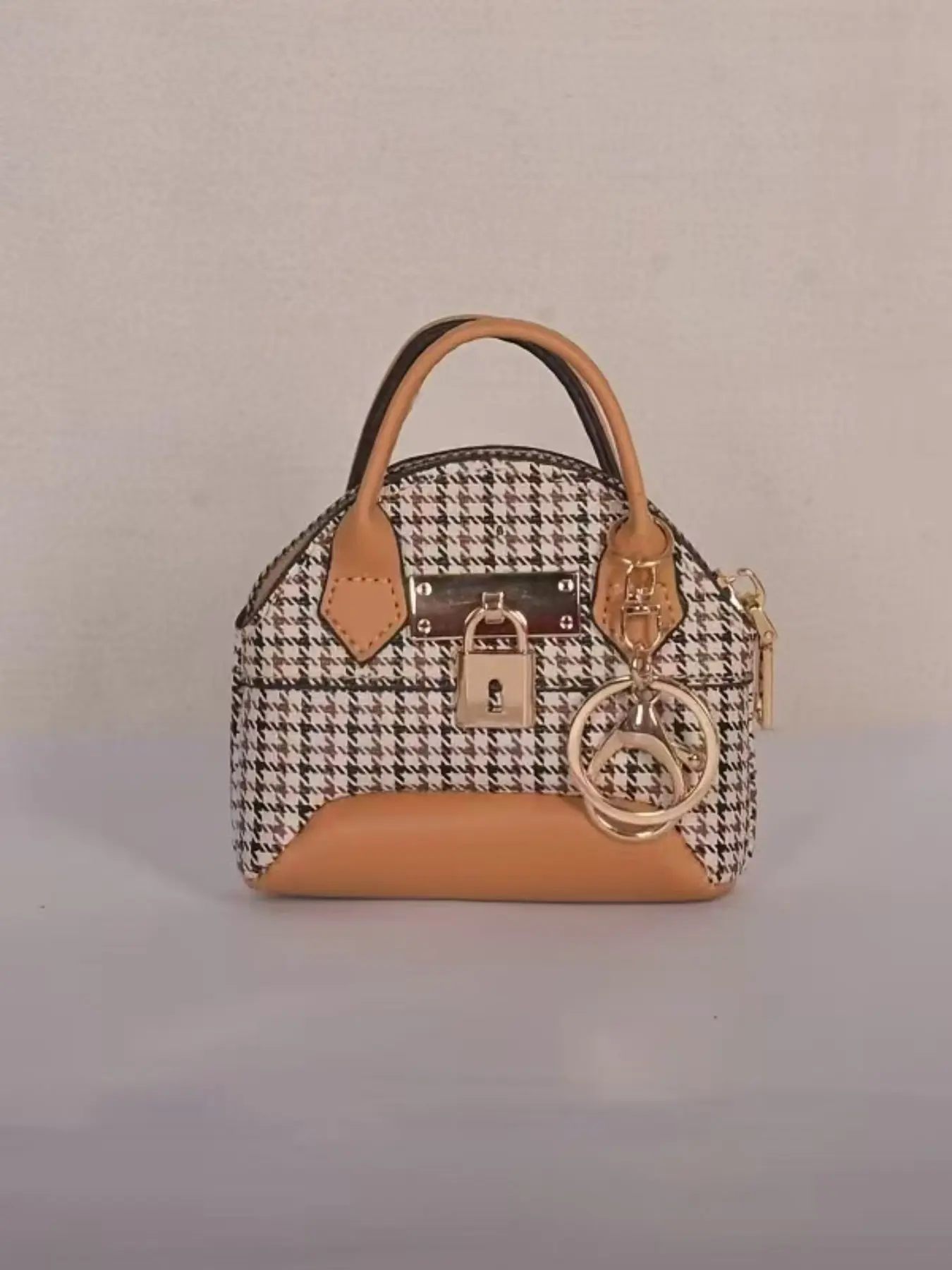 Women's Plaid Zipper Shell Bag, Mini Crossbody Handbag, Casual Daily Carry All-Season Small Purse, Fashionable Storage Backpack, Checked Crossbody Bag, Fashionable Patterned Bag
