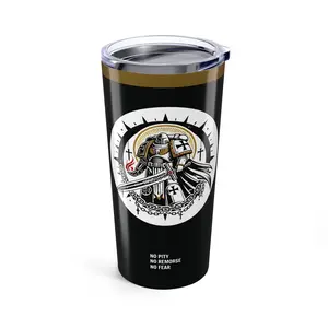Black Templars Space Marine Chapter WarHammer 40K Universe Tumbler, 20oz Gaming Drinkware Cup, Geek Gift for Sci-Fi Fans, Customizable