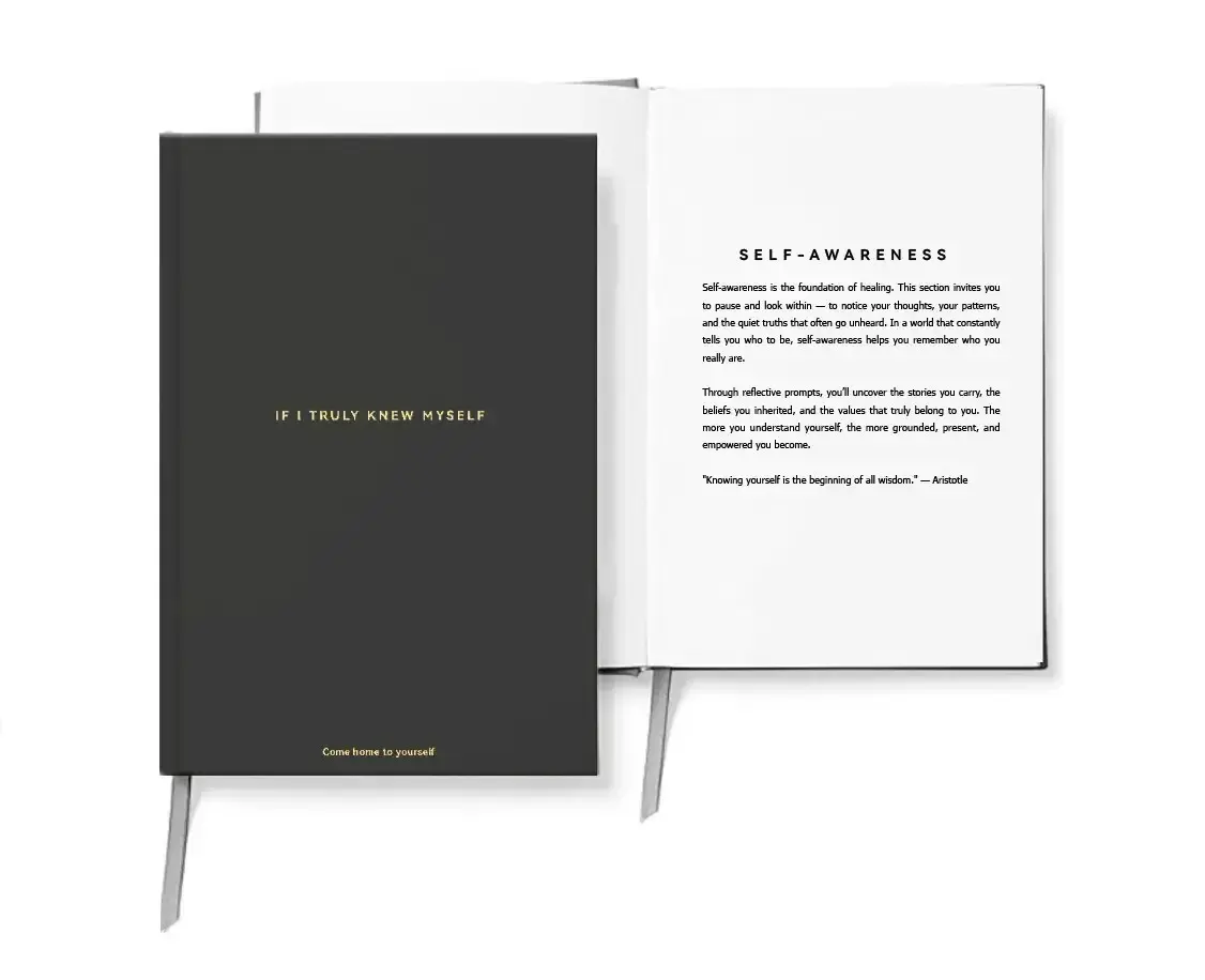 “If I Truly Knew Myself” Journal — Undated hardcover guided journal for shadow work, self-reflection, and emotional healing