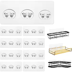 8 Pack Shower  Adhesive Replacement,  Shower Shelf Adhesive Hooks for Corner Shelf Basket, Bathroom Rack, Kitchen Rack and Soap Holder