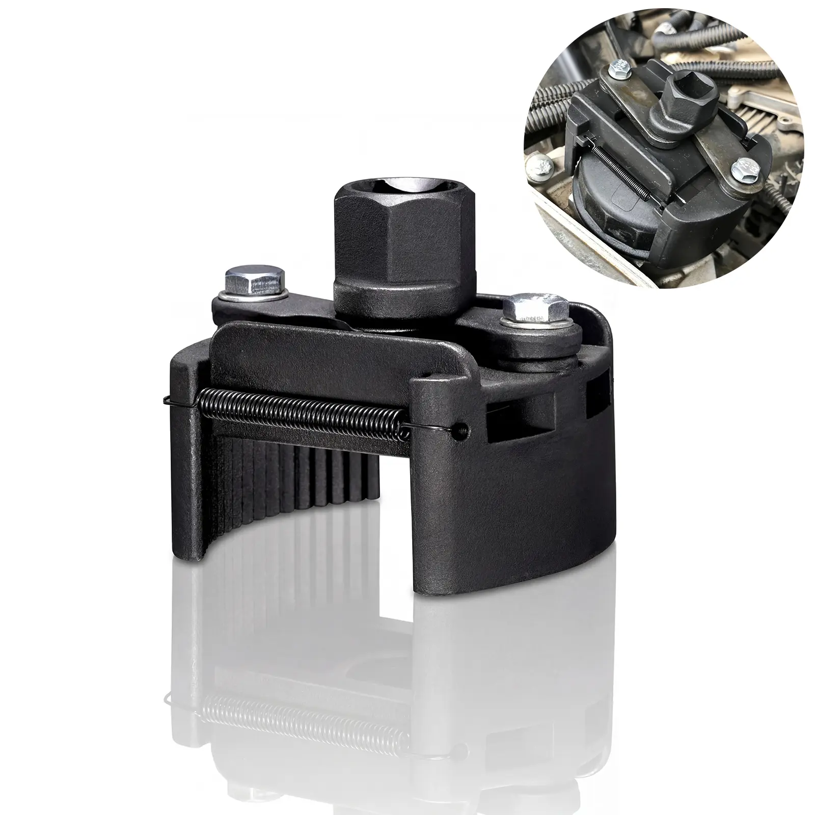 2-Prong Universal Oil Filter Wrench Adjustable Hydraulic Forward and Reverse Multi-Function Car Oil Filter Removal Component Tool with Steel Construction