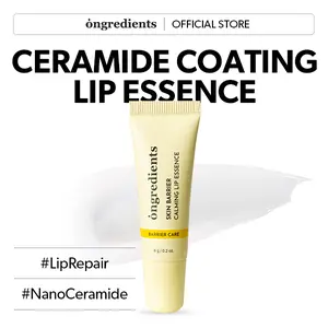 ONGREDIENTS Skin Barrier Calming Lip Essence  6g / 0.2 fl. oz. - Moisturizing Lip Gloss & Mask, Korean Lip care with Ceramide, 6-Peptide Complex, Hyaluronic acid, Stocking Suffers, Non-Sticky