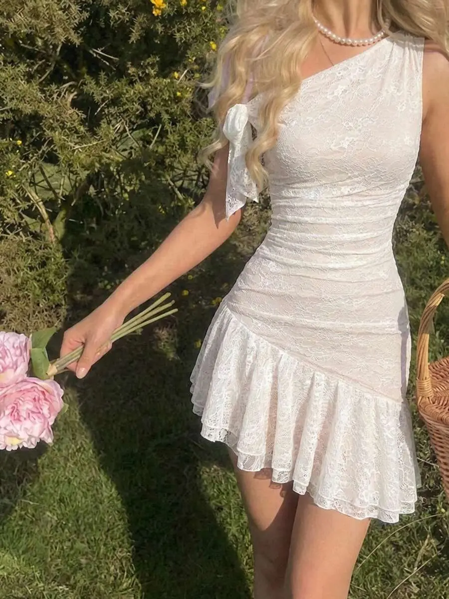 white asymmetrical ruffle layered dress - TikTok Shop white asymmetrical ruffle layered dress - TikTok Shop