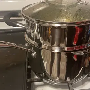 Stainless Steel Saucepan with Steamer Basket,Small Pots for Cooking,Steamer Pan with Pour Spout,Strainer Glass Lid,Perfect For Vegetables Boiling Gravies,Pasta,Noodles