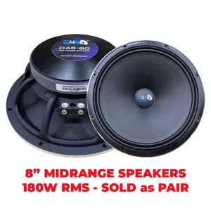 Down4Sound D4S-80 8" 180W RMS Midrange Speakers (Pair)