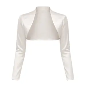White Satin Bolero Jacket - Elegant and Stylish Design