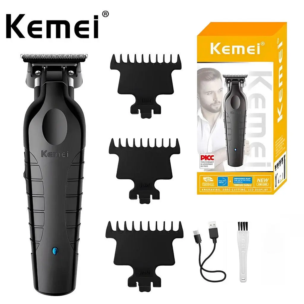 KEMEI KM-2299 Professional Cordless Hair Clipper and Trimmer for Men, USB Rechargeable with 1200mAh Battery & Precision Blade for Precise Haircuts, Battery Powered Trimmer, Cordless Trimmers