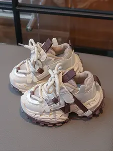 Fashionable Thick Sole Baby Walking Shoes, Trendy Infant Sneakers with Wide Straps, Versatile Sports Dad Shoes, Kids Shoes