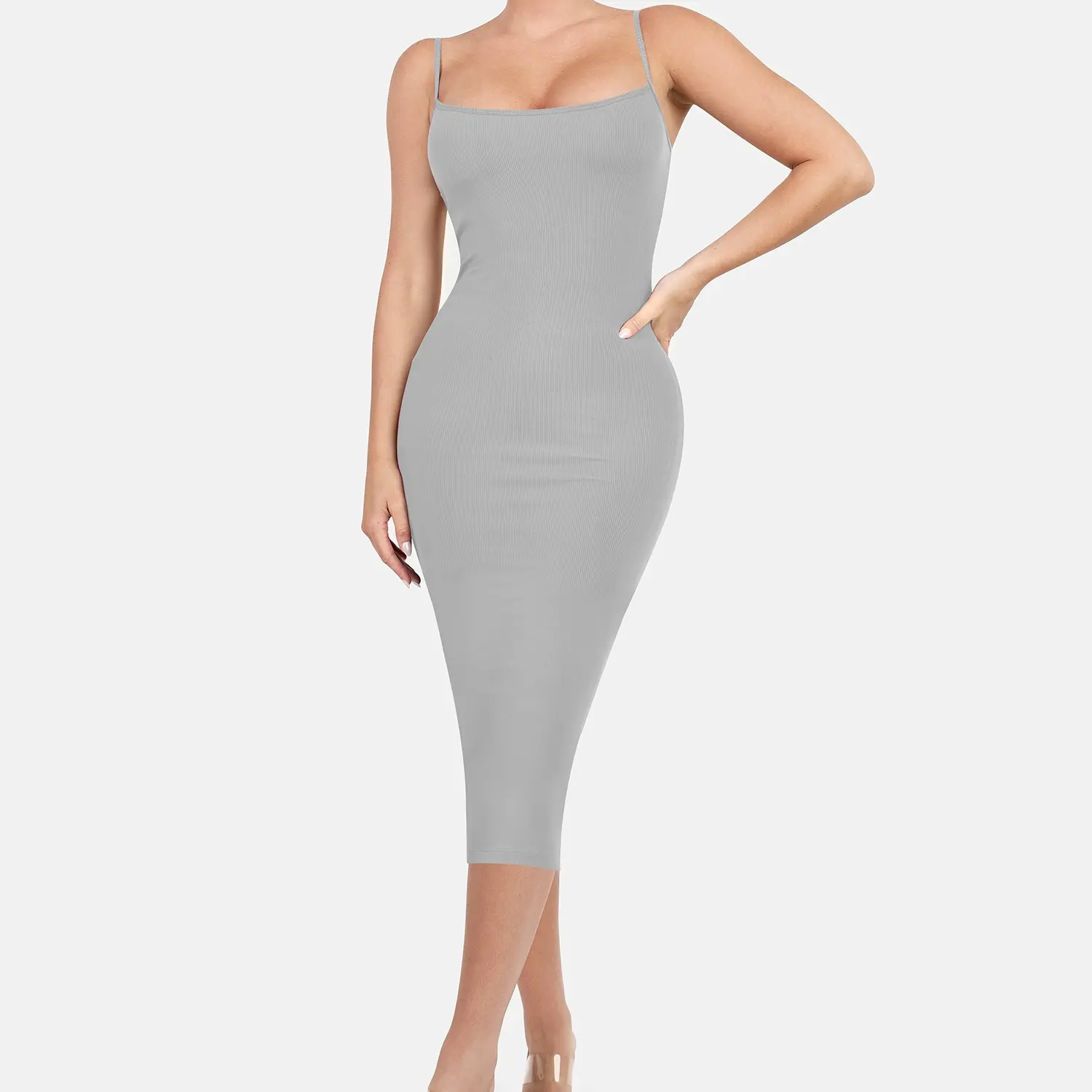 Midi Lounge Dress-Grey