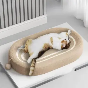Large Sisal Cat Scratch Pad Jumbo Cat Scratcher Bowl Cat Bed 2 in 1 Natural Sisal Durable Scratch Resistant Low Shedding for Indoor Cats