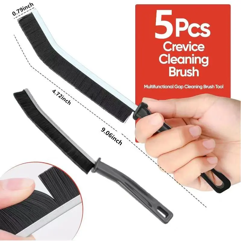 5Pcs ABS Hard Bristle Crevice Cleaning Brush Set - Durable Steel-Plastic ABS Household Scrubber for Home Bathroom Groove Faucet Sinks, Practical Tool for Home Users