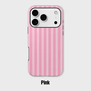 Personalized  Aesthetic Striped Touch Phone Case Cute Phone Cover Pink Phone Accessories Trendy Design for iPhone 17 17 Pro Max 17 Pro 17 16 15 14 13 12 11