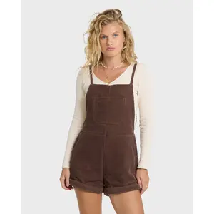 Wild Pursuit Overall Cord Romper - Teak